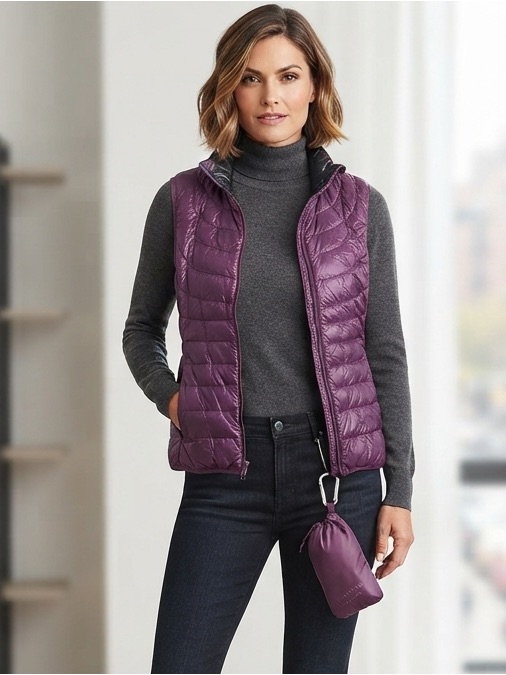 Bernardo Goose Down Vest Packable With Bag